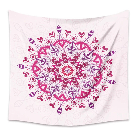 Mandala Tapestry Wall Decor In Pink - Picture 1 of 5